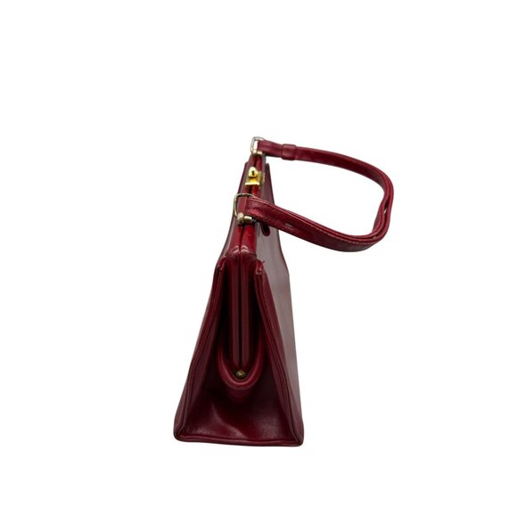 Vintage Rolfs Leather Top Handle Bag Women's Cherry Red Retro Classic - Picture 4 of 13